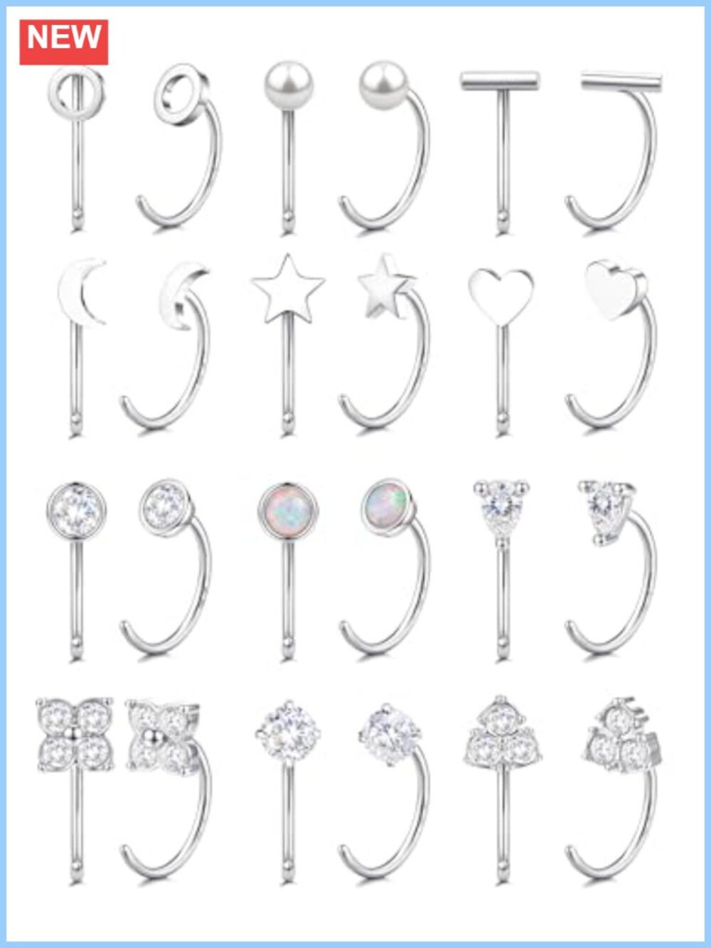 Hypoallergenic Huggie Half Hoop Earrings Stainless Steel Snap Back for Women